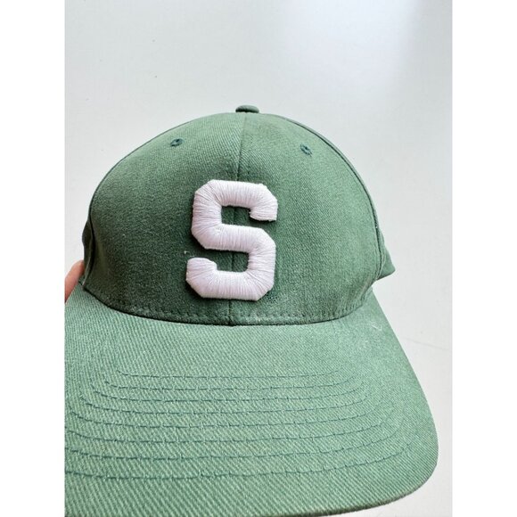 NIKE Michigan State Spartans Green Cotton Canvas Flexfit S Logo Baseball Hat - Picture 4 of 12